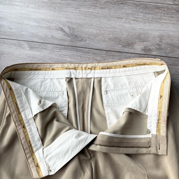 Tommy Bahama Tan Colour Silk Blend Trouser Dress Pants - Picture 9 of 14